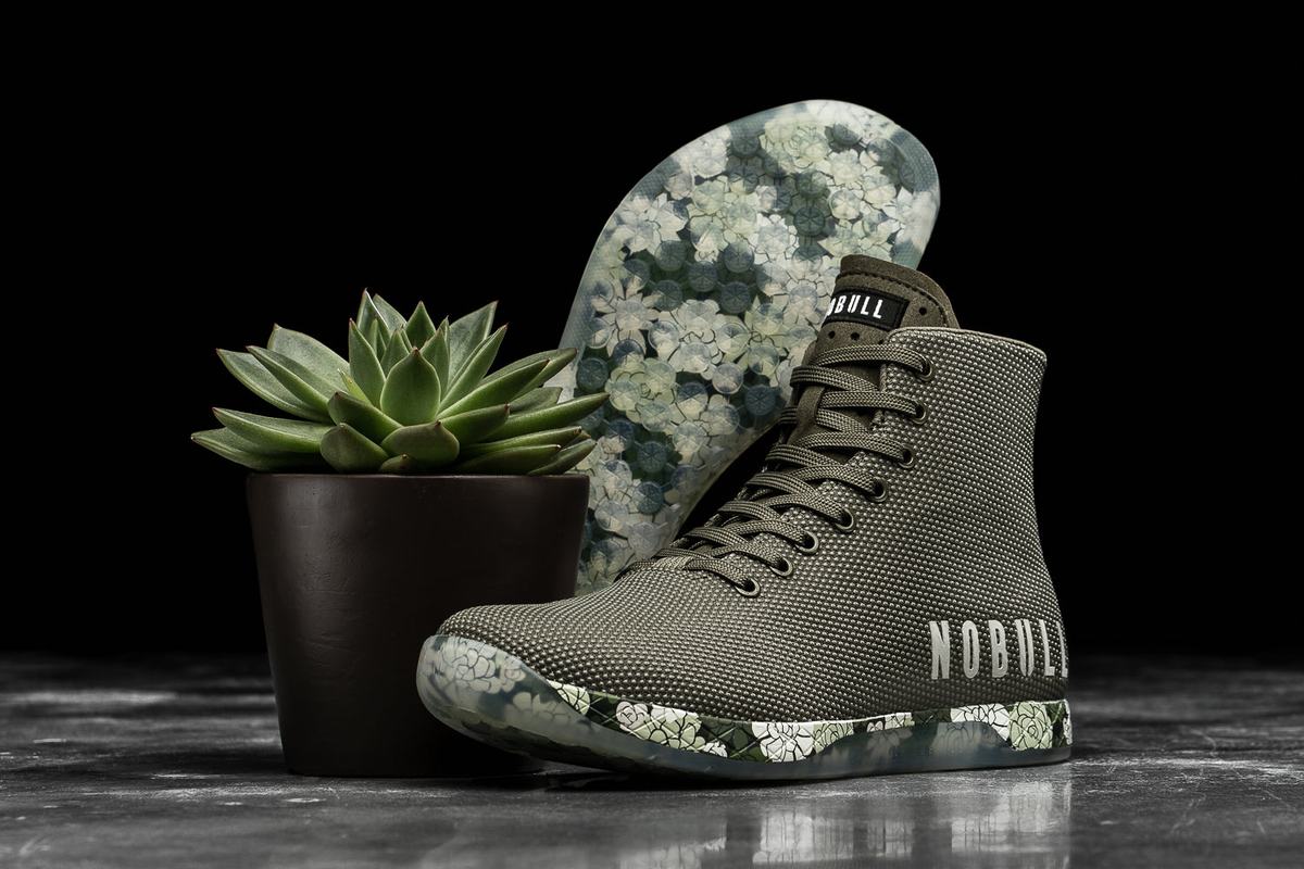 Nobull Superfabric High-Top Army Men's Trainers Olive | Australia (BJ2051)